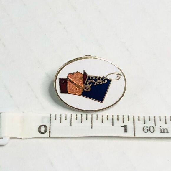 Marching Band Drum Major  SMALL Tie Bar Clip majorette Blue And Red  1” - Picture 3 of 6